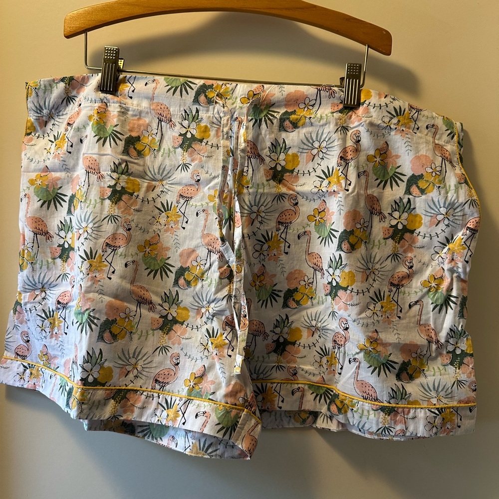 Mahogany Flamingo and Floral Print Pajama Set - Picture 4 of 5